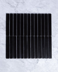 Gracemere Black Matt Concave Kit Kat Finger Mosaic Tile tile, view 2 - Tile Touch
