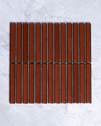 Gracemere Blood Red Speckle Gloss Concave Kit Kat Finger Mosaic Tile tile, view 2 - Tile Touch