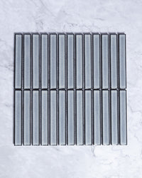 Gracemere Bone Grey Speckle Gloss Concave Kit Kat Finger Mosaic Tile tile, view 2 - Tile Touch