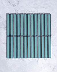 Gracemere Jade Green Gloss Concave Kit Kat Finger Mosaic Tile tile, view 2 - Tile Touch