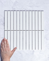 Gracemere White Matt Concave Kit Kat Finger Mosaic Tile tile, view 1 - Tile Touch