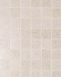 Hatsu Square White Speckle Japanese Hand Crafted Mosaics Tile 72x72mm tile, view 4 - Tile Touch