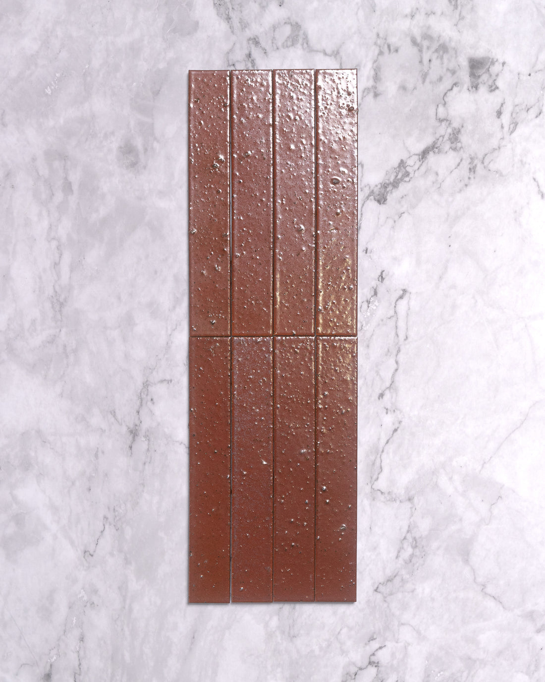 Hatsu Long Brick Burnt Red Hand Glazed Japanese Tile