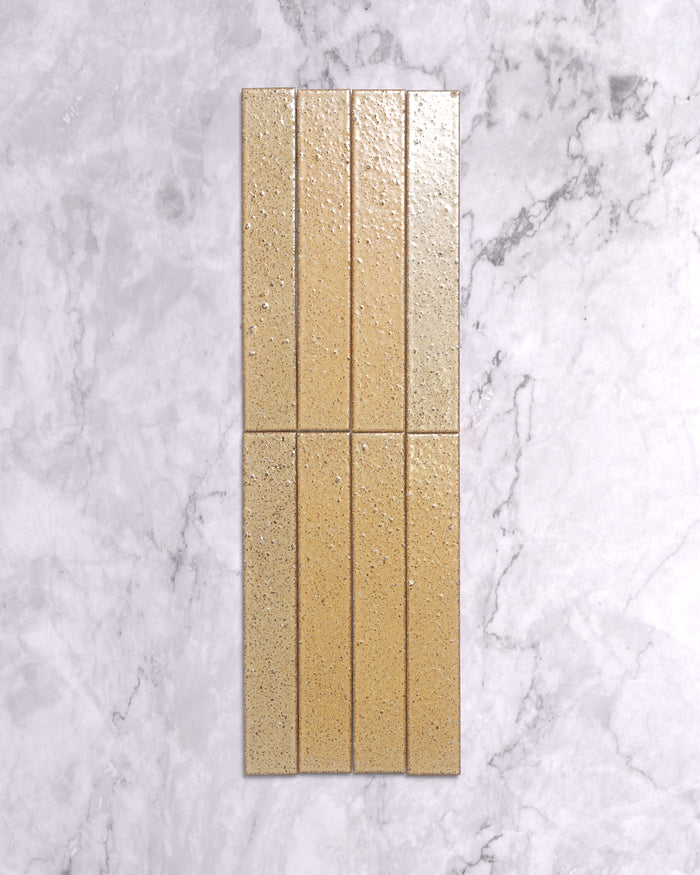 Hatsu Long Brick Wheat Hand Glazed Japanese Tile