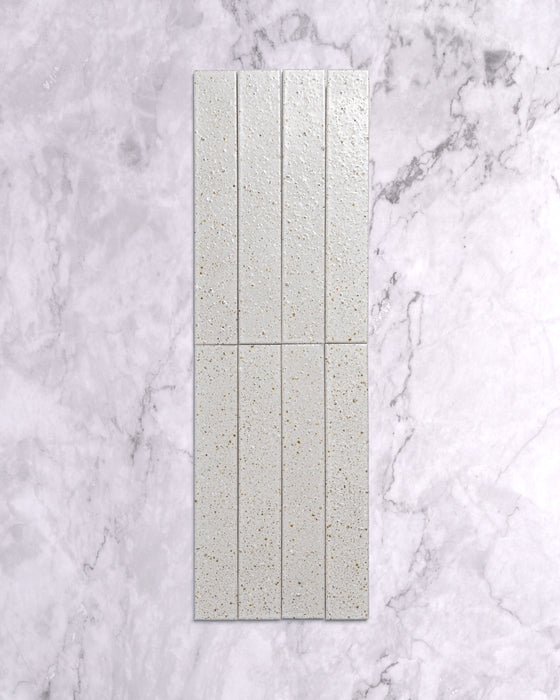 Hatsu Long Brick White Hand Glazed Japanese Tile