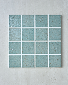  Hatsu Square Aqua Speckle Japanese Hand Crafted Mosaics Tile 72x72mm