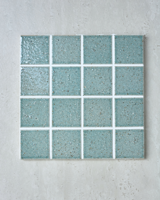 Hatsu Square Aqua Speckle Japanese Hand Crafted Mosaics Tile 72x72mm
