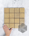 Hatsu Square Wheat Mustard Japanese Hand Crafted Mosaic Tile 72x72mm