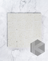 Hatsu Square White Speckle Japanese Hand Crafted Mosaics Tile 72x72mm Front