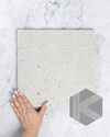 Hatsu Square White Speckle Japanese Hand Crafted Mosaics Tile 72x72mm Main