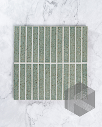 Hatsuborder Aqua Blue Japanese Hand Crafted Kit Kat Mosaic Tile 23x152mm Front