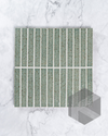 Hatsuborder Aqua Blue Japanese Hand Crafted Kit Kat Mosaic Tile 23x152mm Front