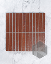 Hatsuborder Blood Red Japanese Hand Crafted Kit Kat Mosaic Tile 23x152mm Front