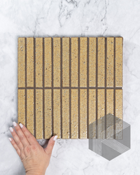 Hatsuborder Wheat Mustard Japanese Hand Crafted Kit Kat Mosaic Tile 23x152mm Main