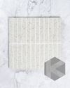 Hatsuborder White Speckle Japanese Hand Crafted Kit Kat Mosaic Tile 23x152mm Front
