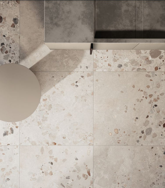 I Cocci Siciliani Bianco Italian Terrazzo Matt Porcelain Tile 604x604mm