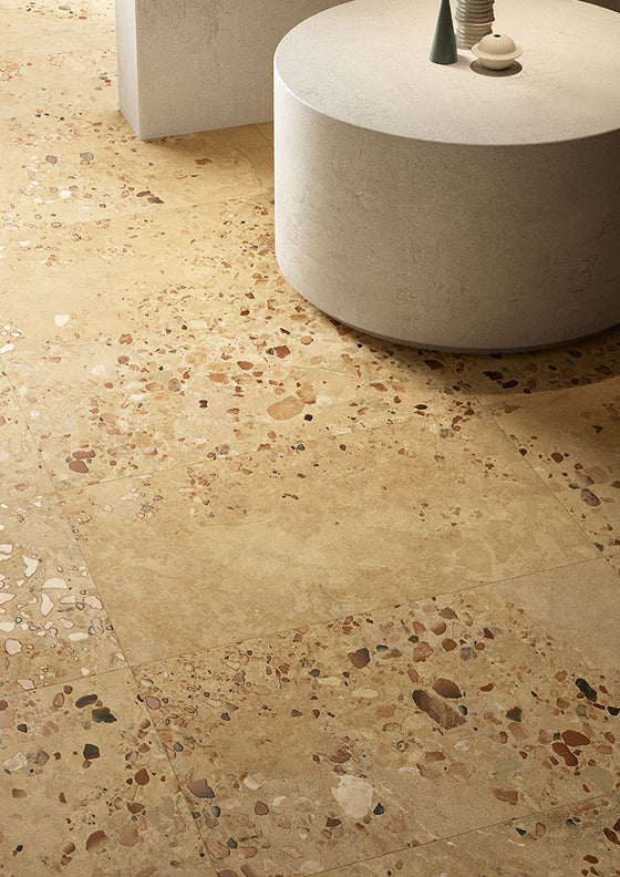 I Cocci Siciliani Naturale Italian Terrazzo Matt Porcelain Tile 604x604mm