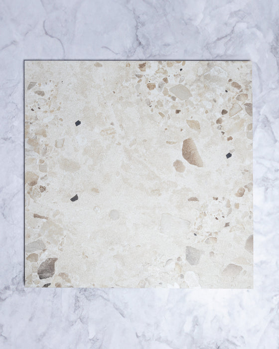 I Cocci Siciliani Bianco Italian Terrazzo Matt Porcelain Tile 604x604mm