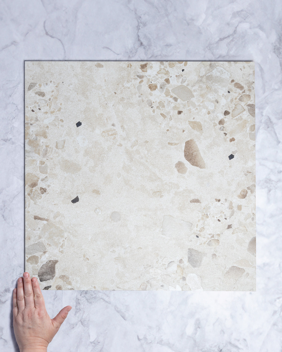 I Cocci Siciliani Bianco Italian Terrazzo Matt Porcelain Tile 604x604mm