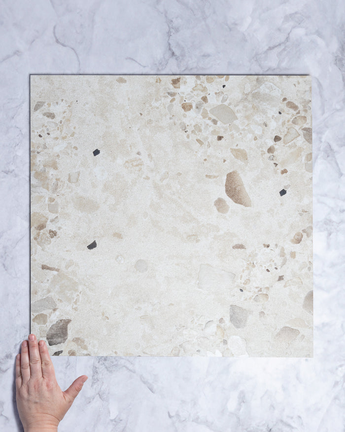 I Cocci Siciliani Bianco Italian Terrazzo Matt Porcelain Tile 604x604mm