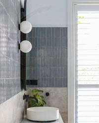 Gracemere Bone Grey Speckle Gloss Concave Kit Kat Finger Mosaic Tile tile, view 3 - Tile Touch