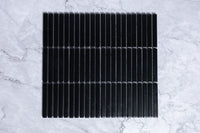 Roseby Black Matt Kit Kat Finger Mosaic Tile tile, view 2 - Tile Touch