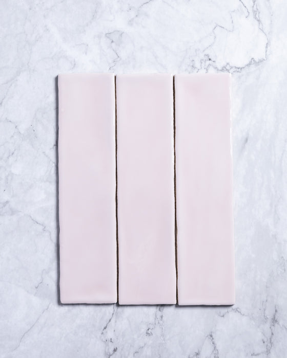 Kiko Subway Soft Pink Gloss Ceramic Tile 76x302mm