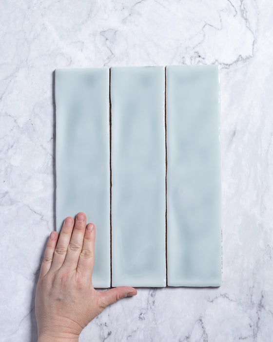 Kiko Subway Soft Green Gloss Ceramic Tile 76x302mm
