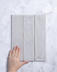 Kiko Subway Grey Gloss Ceramic Tile 76x302mm