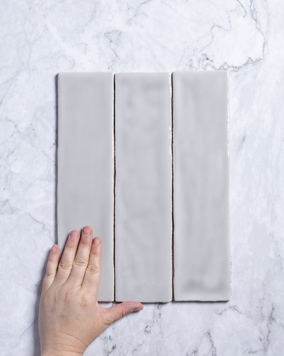 Kiko Subway Grey Gloss Ceramic Tile 76x302mm