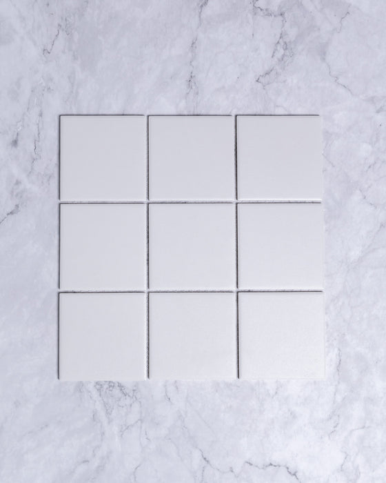 Bridges Ivory Unglazed Full Body Porcelain Square Mosaic Tile 97x97mm