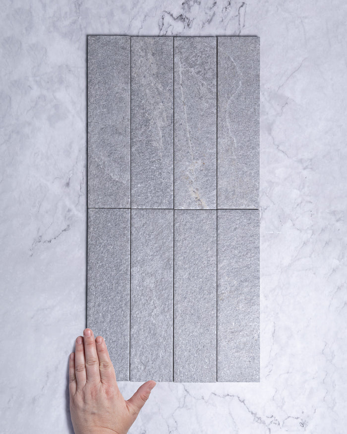 Arkiquartz Titanium Stone Look Italian Brick Subway Tile 75x300mm tile, view 1 - Tile Touch