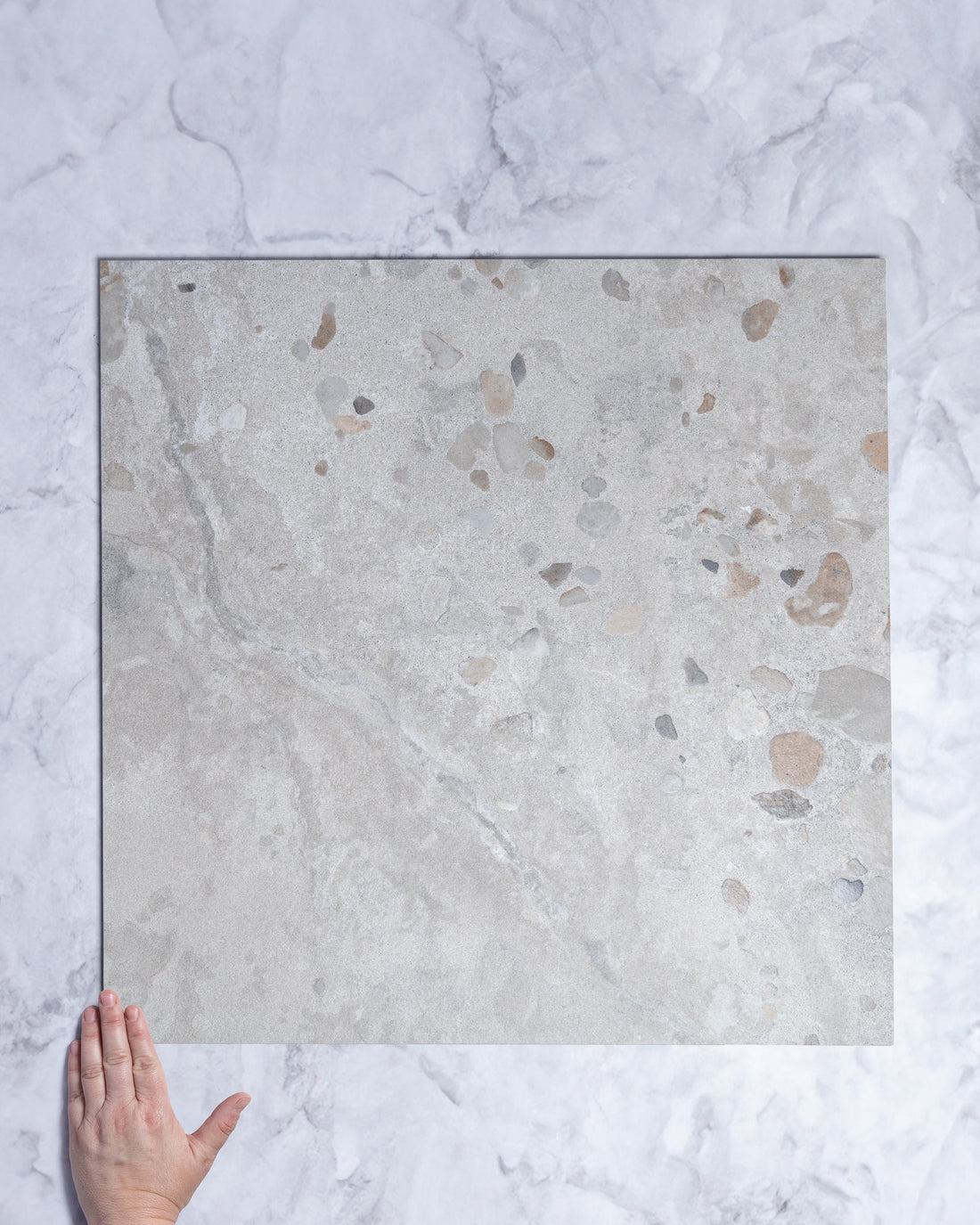 I Cocci Siciliani Grigio Italian Terrazzo Matt Porcelain Tile 604x604mm tile, view 1 - Tile Touch