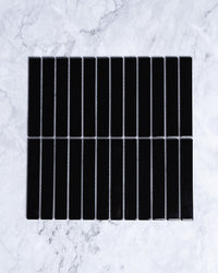 Kalana Kit Kat Finger Black Gloss Mosaic Tile tile, view 2 - Tile Touch