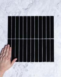 Kalana Kit Kat Finger Black Gloss Mosaic Tile tile, view 1 - Tile Touch