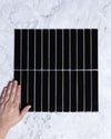 Kalana Kit Kat Finger Black Gloss Mosaic Tile