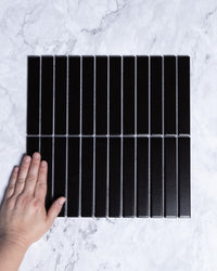 Kalana Kit Kat Finger Black Matt Mosaic Tile tile, view 1 - Tile Touch