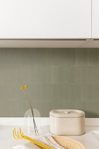 Kent Italian Matt Tile Sage Green 50x150mm tile, view 3 - Tile Touch