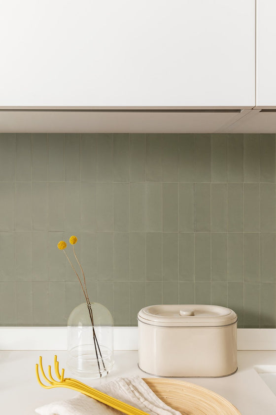 Kent Italian Matt Tile Sage Green 50x100mm