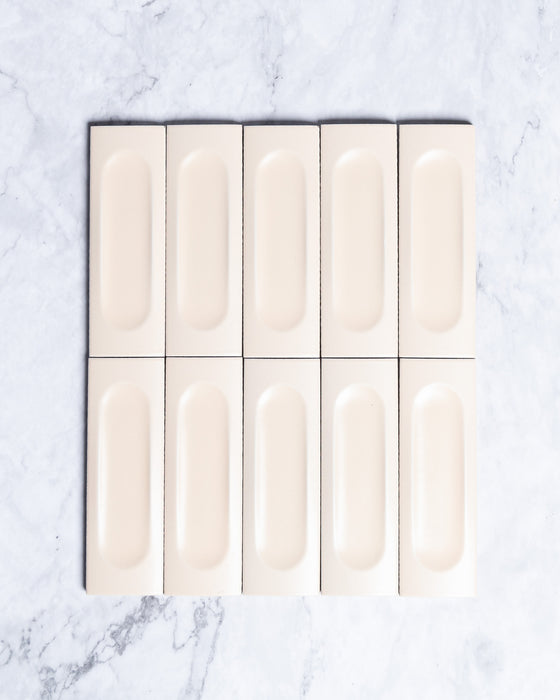 Kent Italian Matt Tile Bone White 50x100mm 3D