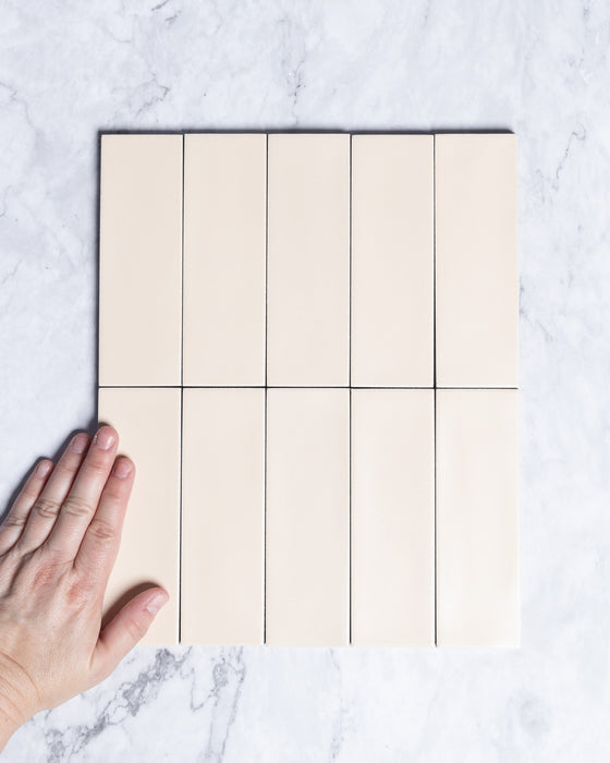 Kent Italian Matt Tile Bone White 50x100mm