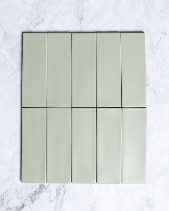 Kent Italian Matt Tile Sage Green 50x150mm