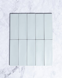 Kent Italian Matt Tile Sky Blue 50x150mm tile, view 2 - Tile Touch