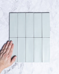 Kent Italian Matt Tile Sky Blue 50x150mm tile, view 1 - Tile Touch