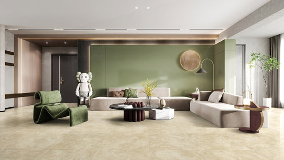 Kippax Beige Travertine Look Porcelain Tile 300x600