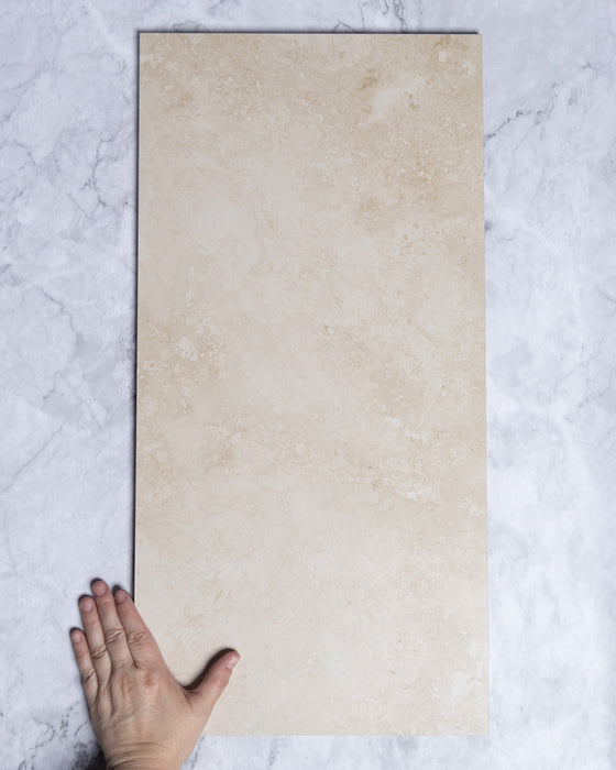 Kippax Beige Travertine Look Porcelain Tile 300x600