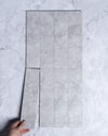 Kippax Silver Travertine Look Porcelain Subway Tile 75x300mm