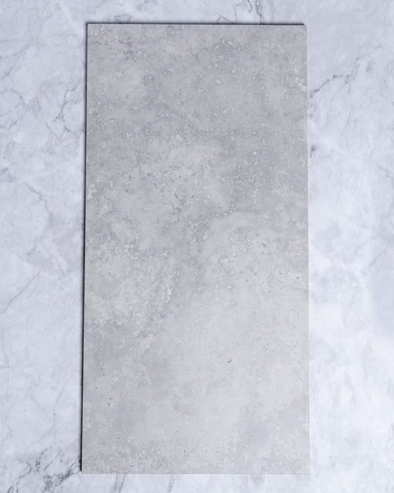 Kippax Silver Travertine Look Porcelain Tile 300x600mm