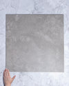 Kronos Mid Grey Matt Travertine Look Porcelain Tile 600x600mm