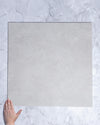 Kronos White Matt Travertine Look Porcelain Tile 600x600mm